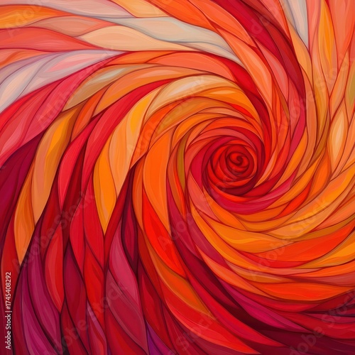 Wallpaper Mural Vibrant Swirling Patterns in Red and Orange Color Palette Abstract Art Torontodigital.ca