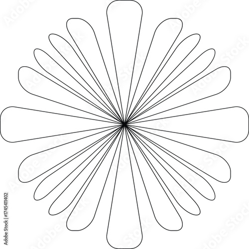 a type of polar graph known as a rose curve, also referred to as a rhodonea curve. This specific graph is an example of a 20-petal rose curve. 