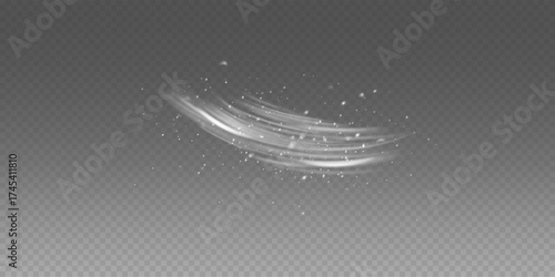 Vector air flow PNG with circular blue wind motion, transparency, and soft blur effect. Ideal for clean, light, and natural backgrounds.