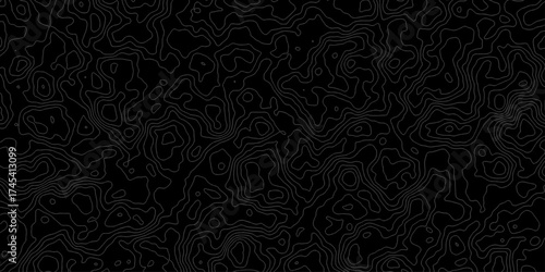 Topographic map, topographer seamless pattern, typography linear equalizer backdrop. Vector seamless line wave map texture, contour background. Topographic map, topographer seamless pattern.

