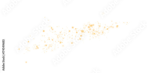 Foto Yellow Magical Glowing Particles, Burst with Confetti and Firework Spark Element