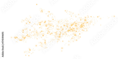 Yellow Magical Glowing Particles, Burst with Confetti and Firework Spark Elements for Celebration Design