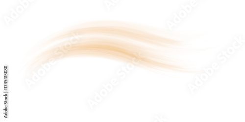 Hot air flow effect isolated on transparent background. Illustration of abstract orange swirls. Symbol of infrared light beam, heat energy radiation trail, warm wind blowing