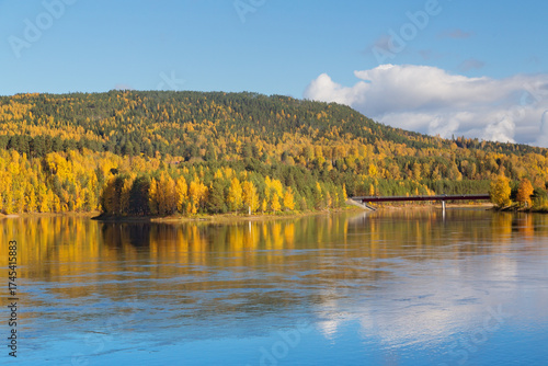 Panoramic view of Solleftea City in in northern Sweden, Scandinavia