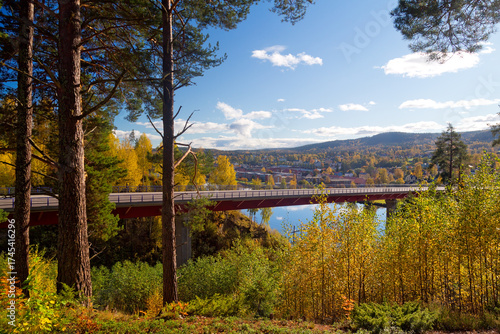 Panoramic view of Solleftea City in in northern Sweden, Scandinavia