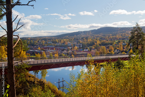 Panoramic view of Solleftea City in in northern Sweden, Scandinavia