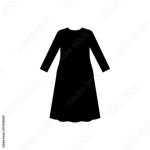 Kurta silhouette icon vector flat design.