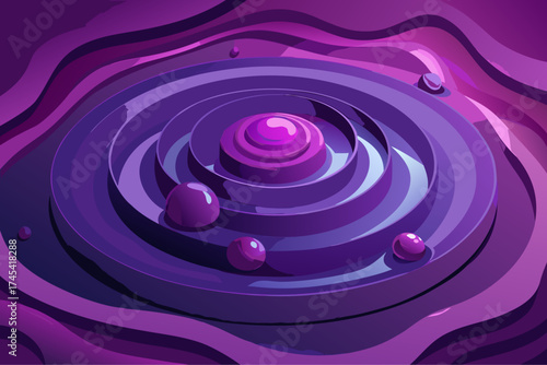 Viscous translucent liquid ripples abstract purple swirls vector illustration vector