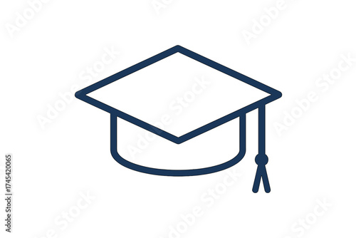 Minimalist graduation cap with tassel symbolizing academic success and higher education achievement