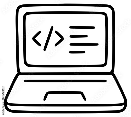 A programmer's computer with lines of code to work with