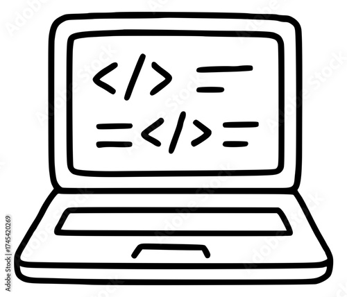 Laptop with code lines