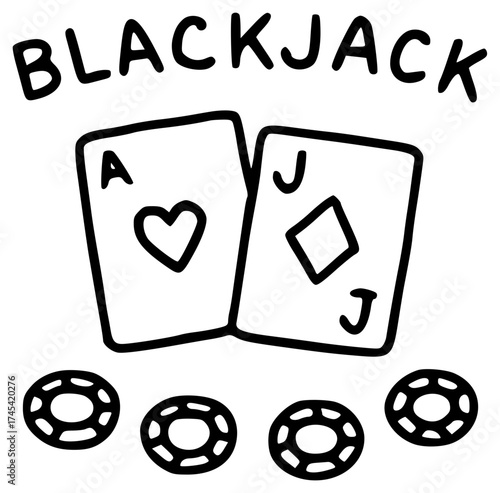 Blackjack with ace and jack cards