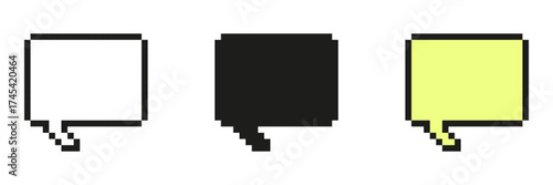Pixel User Dialog Set Icon. Pixel Art Collection of Chat Balloons for Interface Communication. Isolated Vector Illustration
