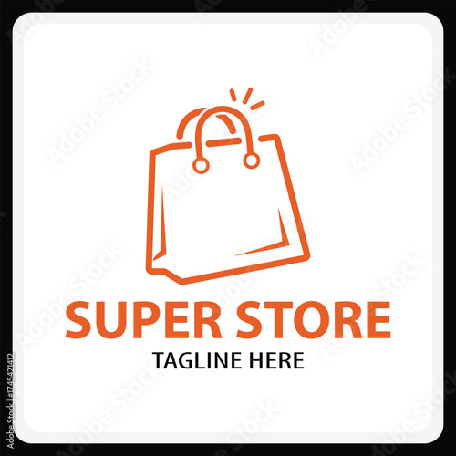 Vector art of shopping bag logo design for super store