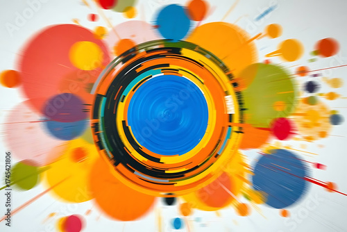 Wallpaper Mural Explosion of Colorful Circles and Abstract Geometric Patterns Radiating Outwards Torontodigital.ca