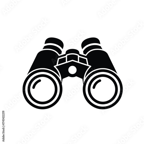 Black Binoculars Icon optical instrument viewing