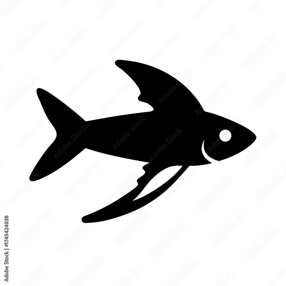 Fototapeta premium Stylized Shark Logo - Ocean Predator Symbol