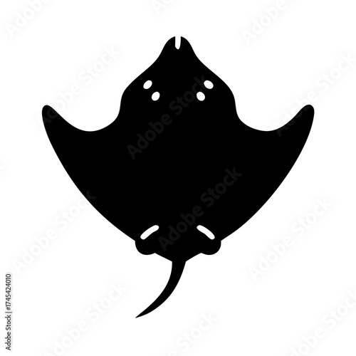 Manta Ray Silhouette - Giant Ocean Fish Icon