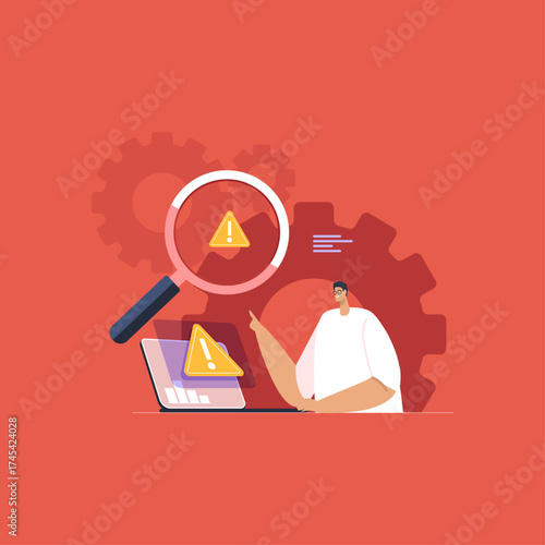 Vector business problem and root cause analysis business advisor or consultant finding solution
