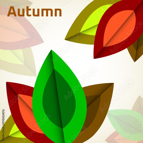 Autumn colorful leaves. Fall season vector illustration for cover, print, wallpaper, decor, interior design