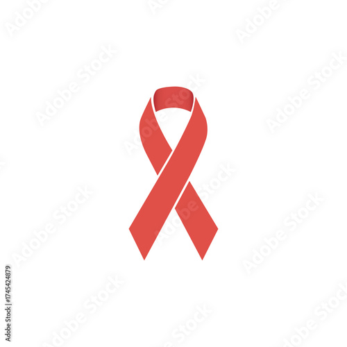 Red Ribbon Symbol Icon Awareness Campaign for HIV AIDS and Cancer Awareness Solidarity Remembrance Prevention Support