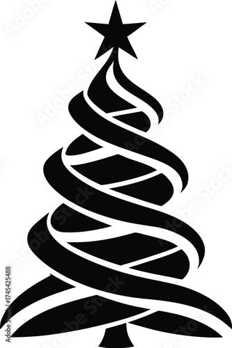 Christmas Tree Silhouette Festive Vector Illustration
