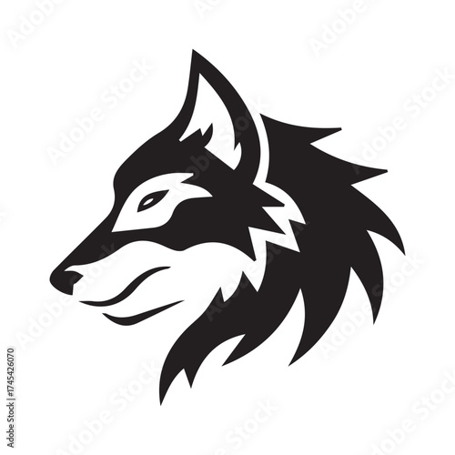 Illustration of a wolf head, showcasing a sleek and modern design for various applications