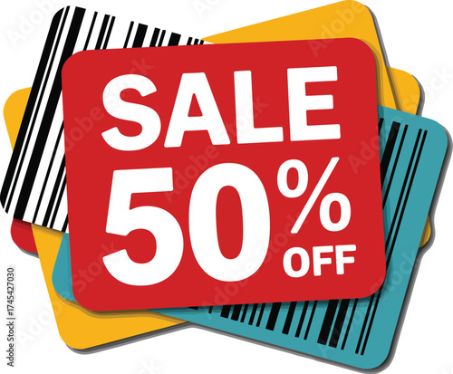 Sale discount promotion fifty percent off special offer clearance
