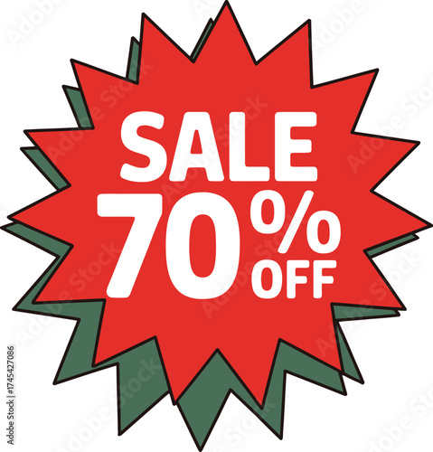 Sale seventy percent off promotion discount offer advertisement