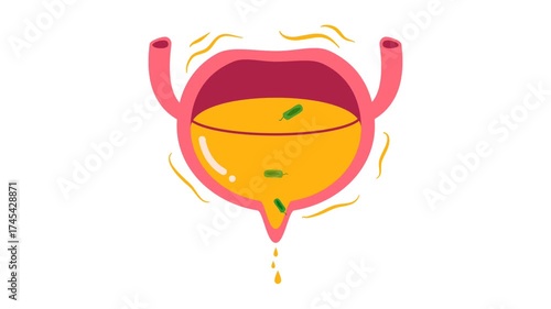 Urinary tract infection illustration animation 
