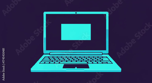 laptop on dark background
