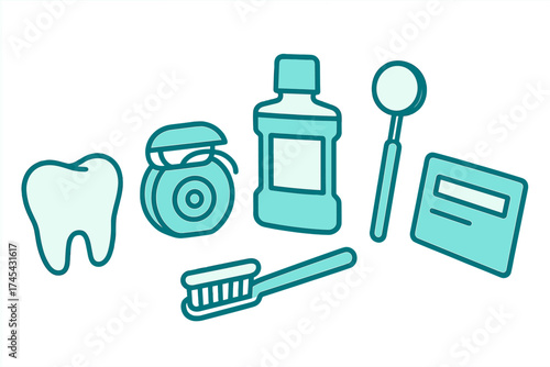 Essential tools and supplies for daily dental hygiene and oral care