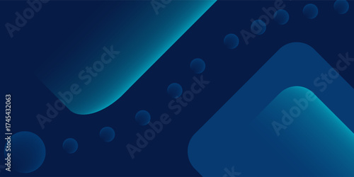Blue abstract gradient shapes background. Vector illustration