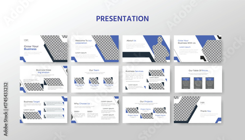 Clean Minimal Business Presentation Template for Branding, Brochure, and Report Design, company profile, company design, chart, portfolio, or minimal presentation. 