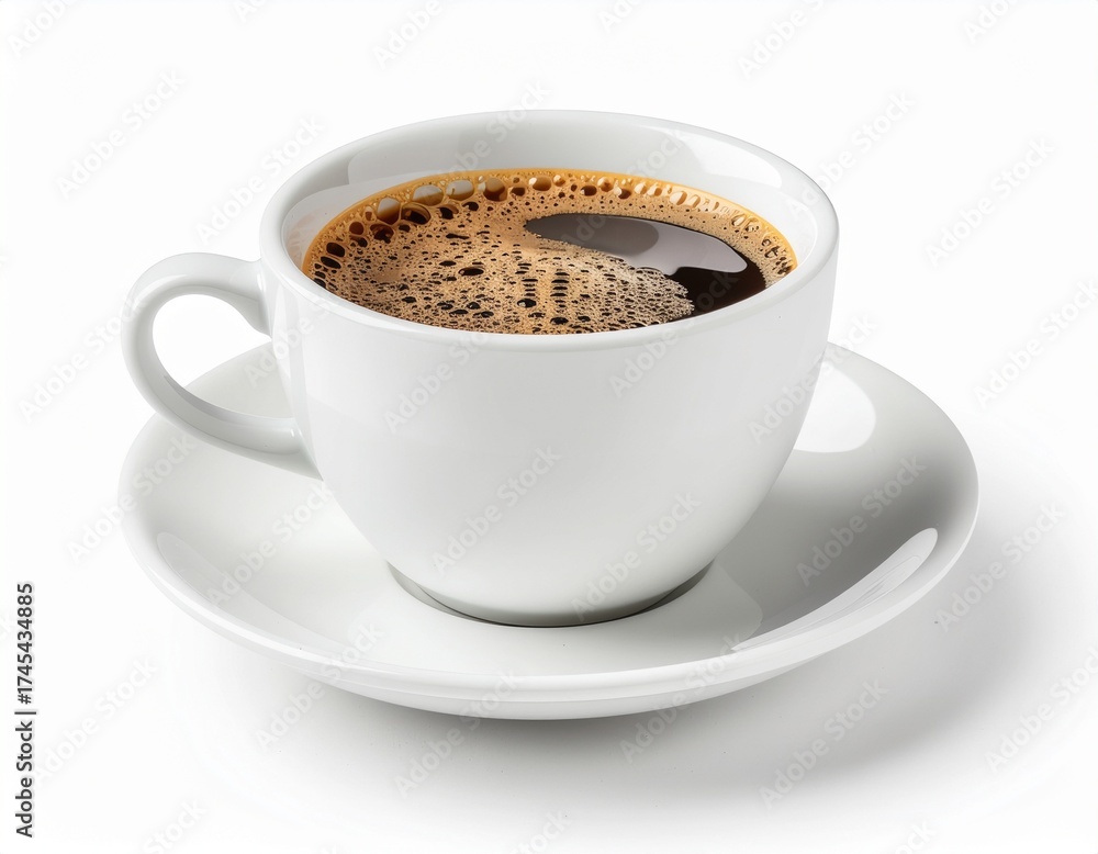 Fototapeta premium Cup of coffee On a white background – cozy morning drink and café style