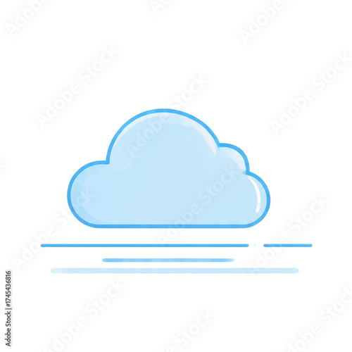 Cloud Storage Icon – Flat Technology PNG