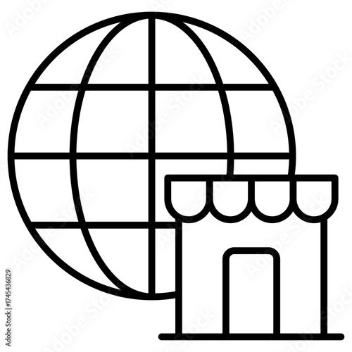 Global Market Outline Icon