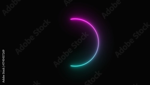 Wallpaper Mural Neon glow circle abstract background with vibrant colors for design use Torontodigital.ca