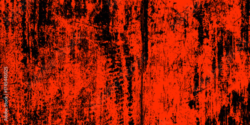 Red grunge wall texture background vector. Red and black horror background. Abstract vintage red plaster wall texture.
