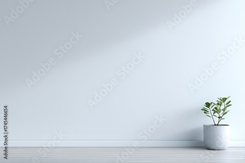 Wallpaper Mural Minimalistic Indoor Backdrop with Potted Plant for Elegant Interior Design and Modern Aesthetic Needs Torontodigital.ca