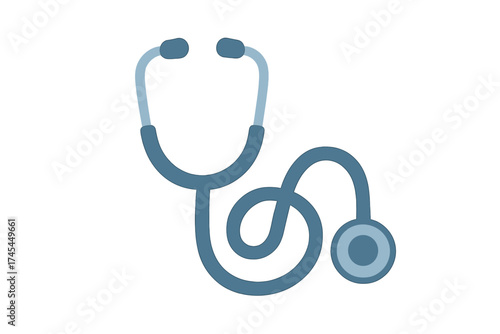 Simple blue medical stethoscope instrument used by physicians for health checkups and diagnosis