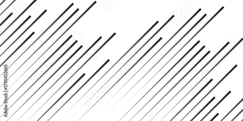 Slant line halftone gradation texture. Fading diagonal stripe gradient background. Black oblique pattern backdrop. Vanishing thin parallel line wallpaper for overlay, print, cover. Vector