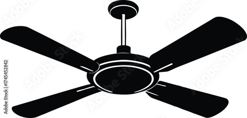 silhouette vector illustration of ceiling fan