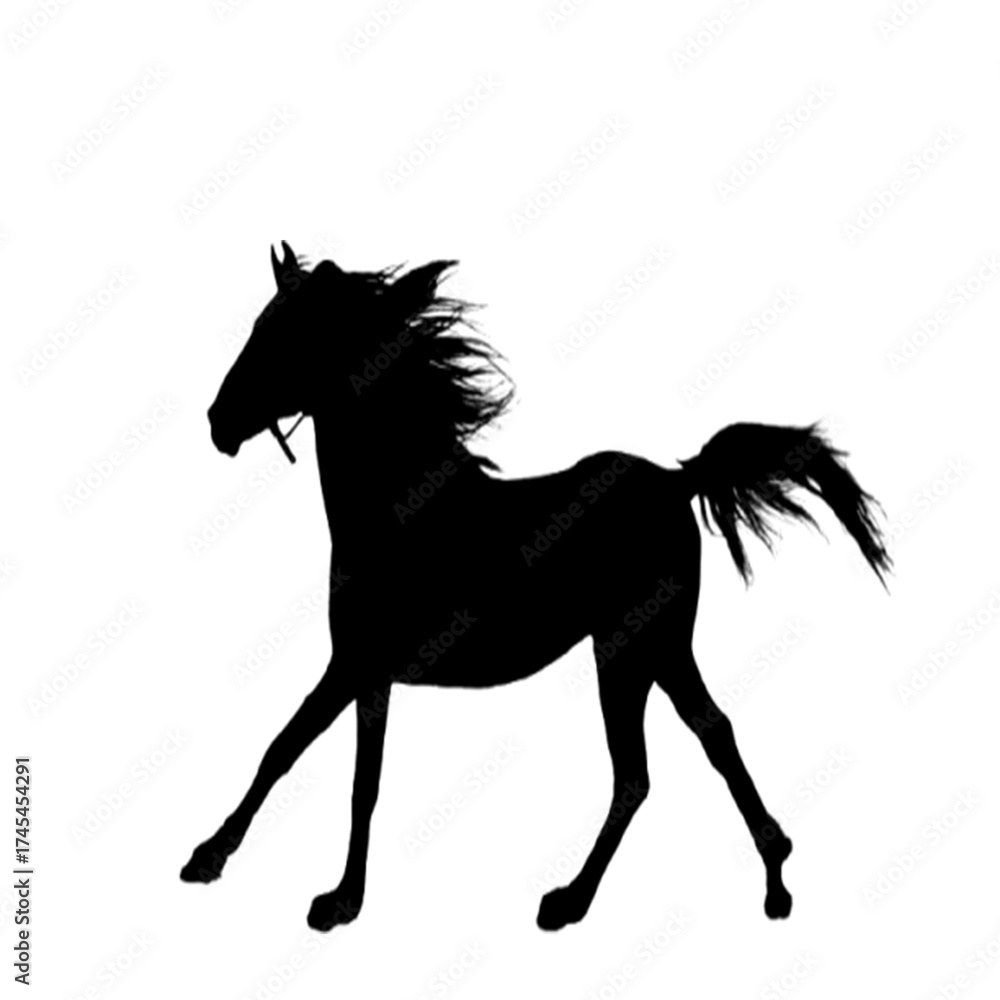 Obraz premium Elegant Stallion Displaying Grace with Every Step on Dirt Ground