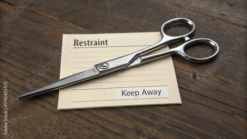 Wallpaper Mural Close-up View of Tightly Closed Scissors on a Tabletop Surface Torontodigital.ca