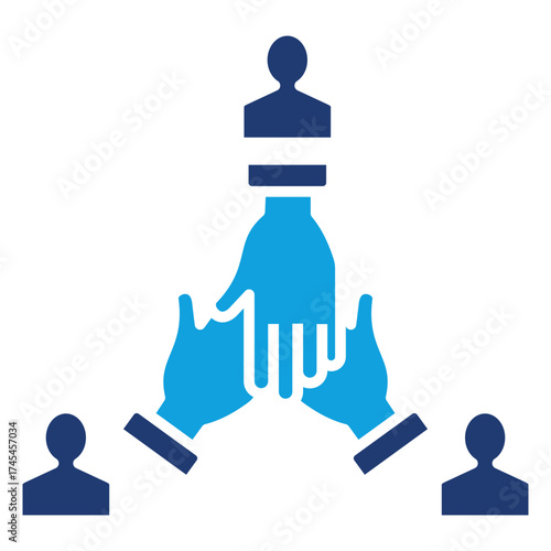 Market Trend Flat Blue Icon