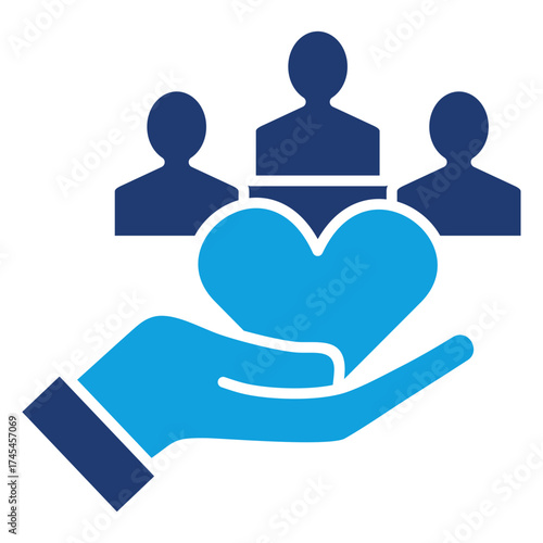 Marketing Growth Flat Blue Icon