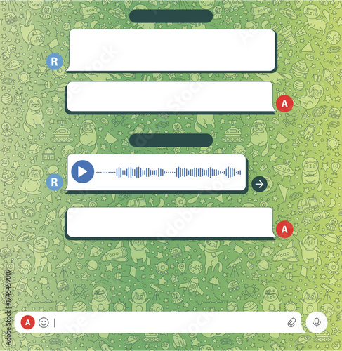 plantilla fondo web chat con mensajes red social diálogos y cajas de texto