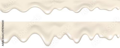 Yogurt wave realistic 3d texture, dripping cream.