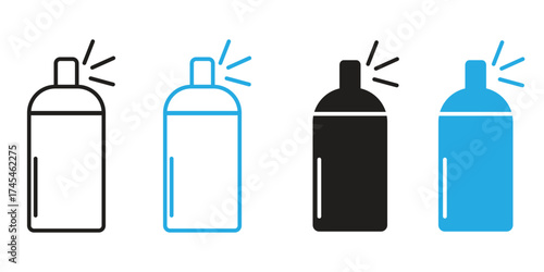 Spray can icon vector set, colorful spray can icon vector set in trendy flat style illustration isolated on white background.